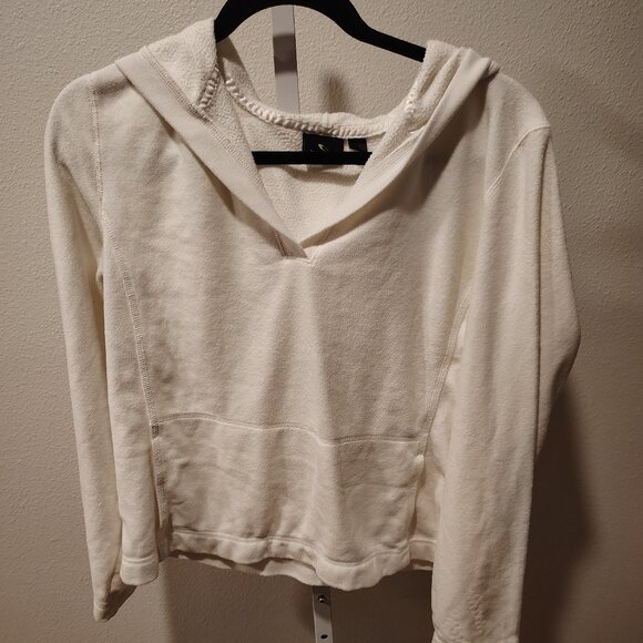 tek gear Tops - Tek Gear Women's White Fleece Hoodie Size Large Polyester Long Sleeve Pockets